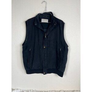 Mens Tehama Clint Fax Suede Vest M Black full Zip